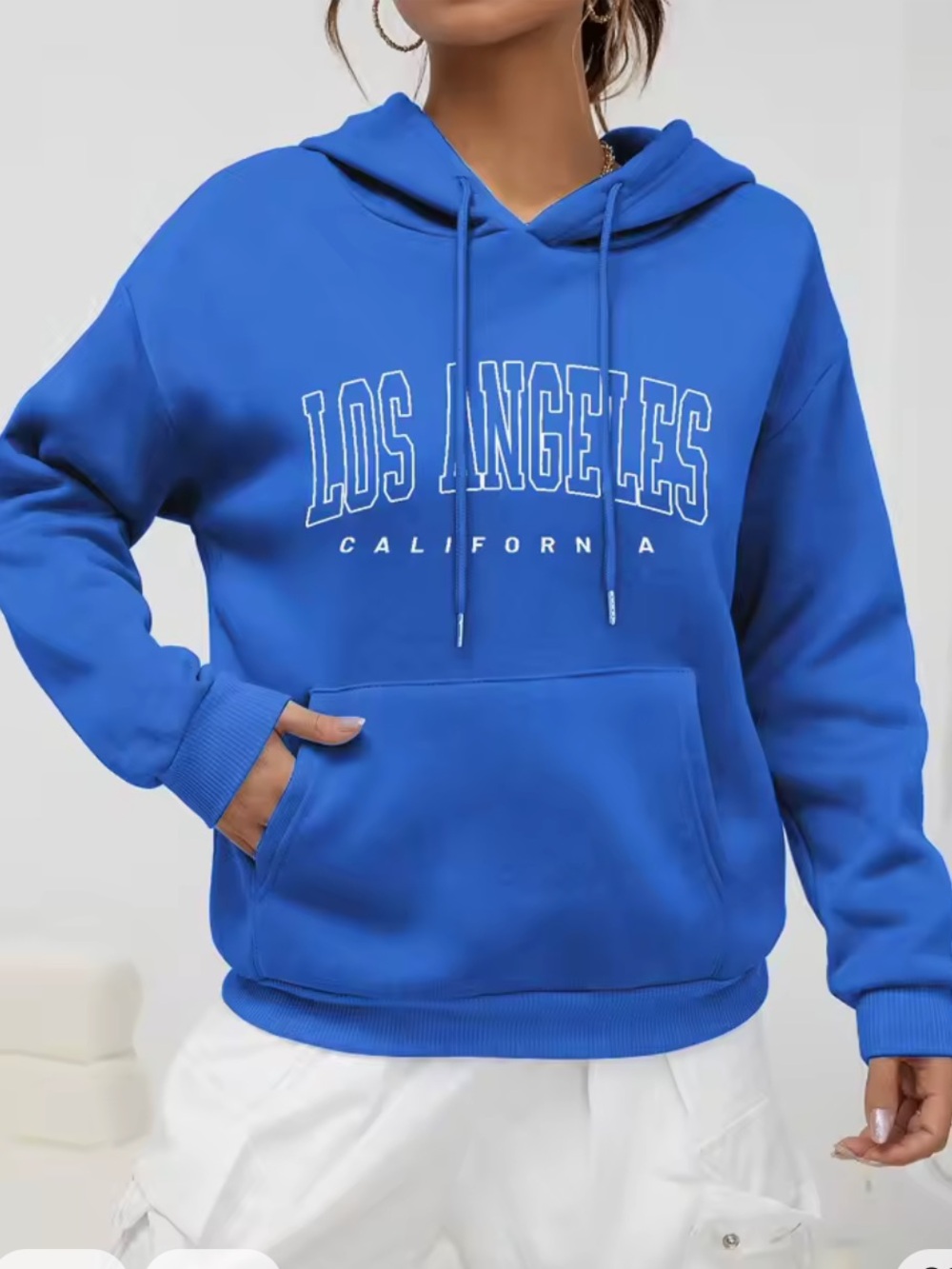 SHEIN Los Angeles California Blue Fleece Hoodie Juniors XL